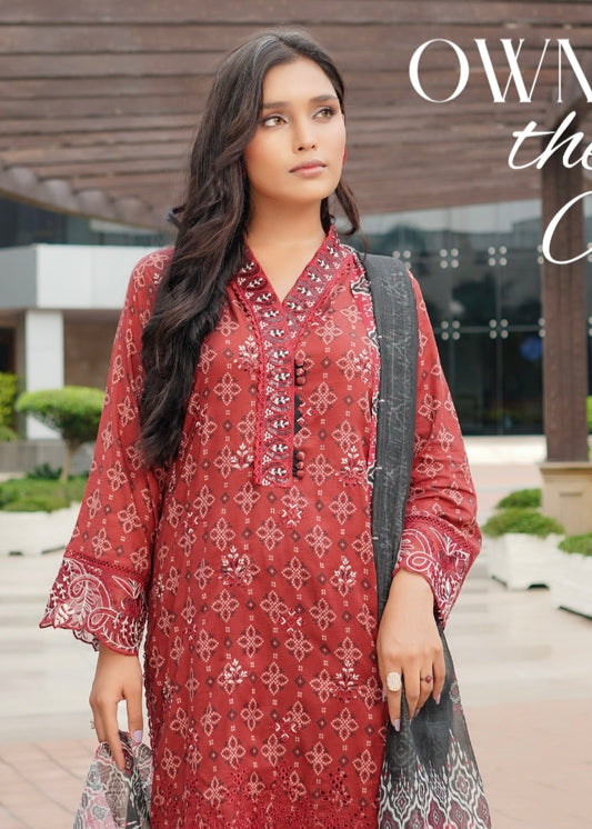 MCMR502-EMBROIDERED LAWN SUIT