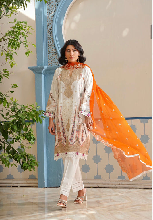 MCSZ135-LUXURY LAWN WITH CHIFFON DUPATTA