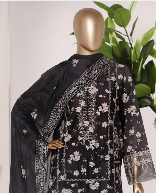 MCBS873-PREMIUM EMBROIDERED LAWN SUIT