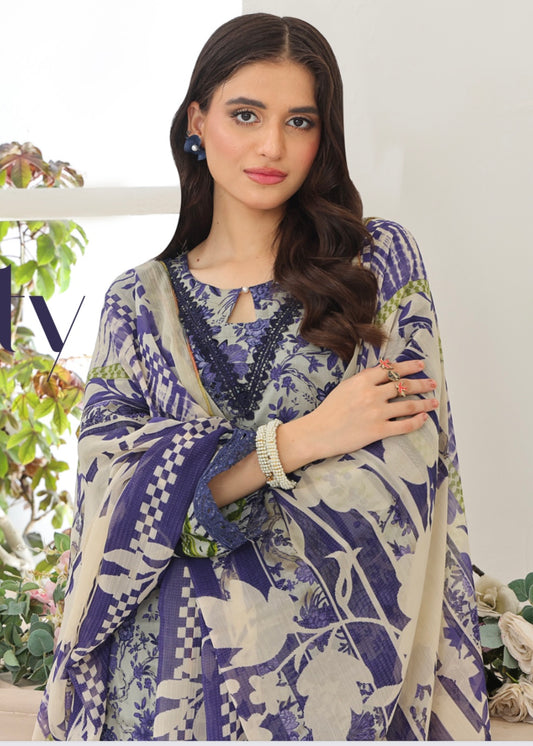 MCPL409-EMBROIDERED LAWN SUIT