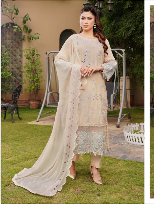 MCSZ104-PREMIUM EMBROIDERED COTTON SILK SUIT