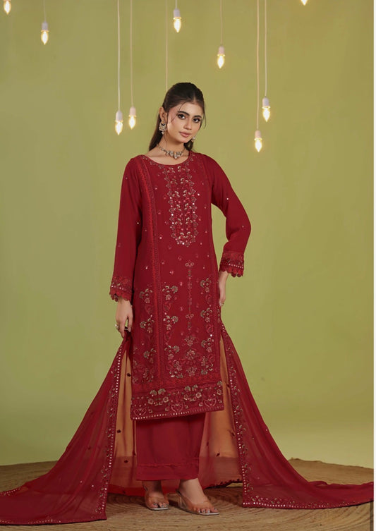 MCWU344-LUXURY CHIFFON SUIT
