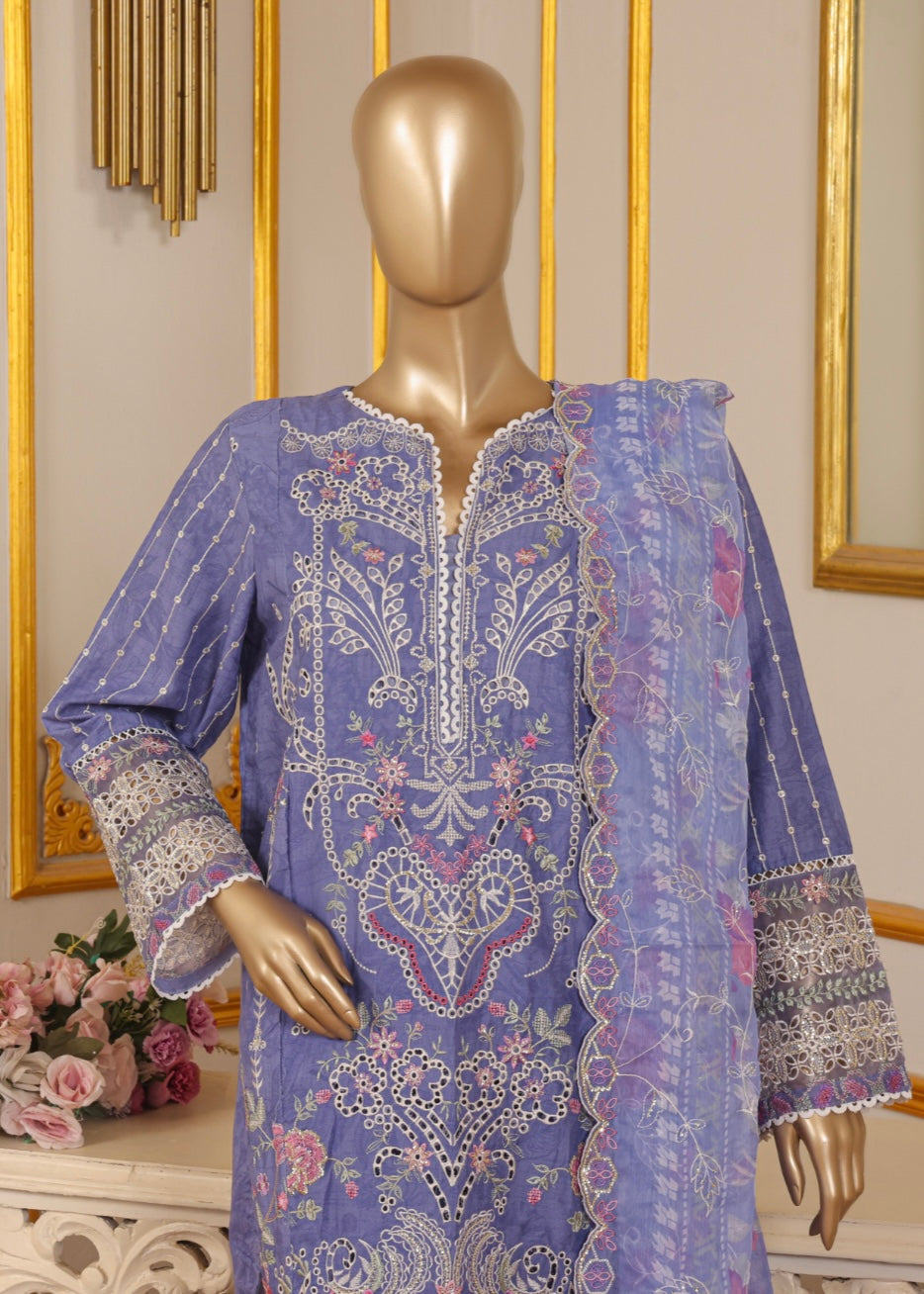 MCBS901-EMBROIDERED LAWN SUIT WITH CHIFFON DUPATTA
