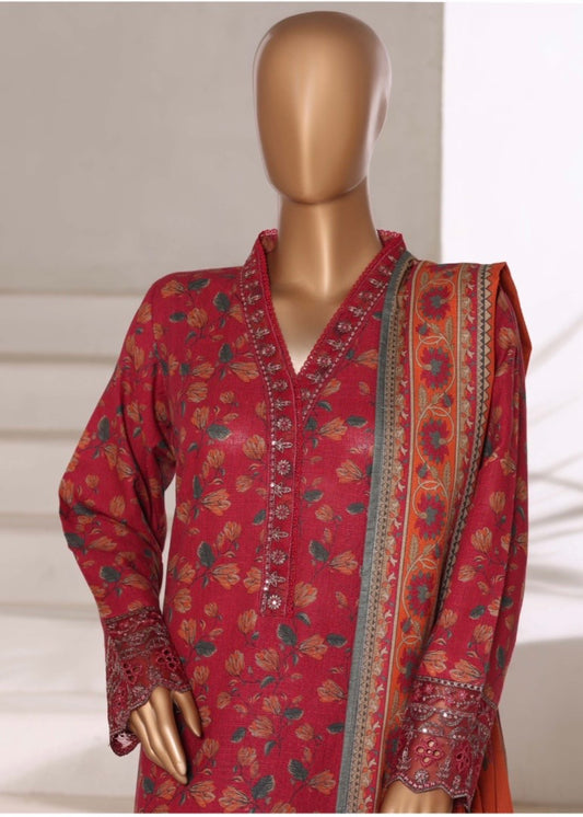 MCSBW101-EMBROIDERED KHADDAR SUIT
