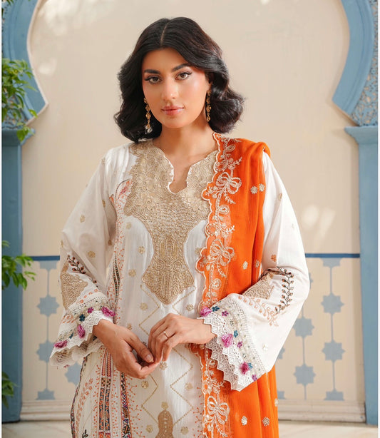 MCSZ135-LUXURY LAWN WITH CHIFFON DUPATTA