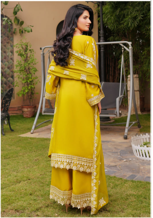 MCSZ103-PREMIUM EMBROIDERED COTTON SILK SUIT