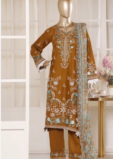 MCBS122-PREMIUM EMBROIDERED LAWN SUIT