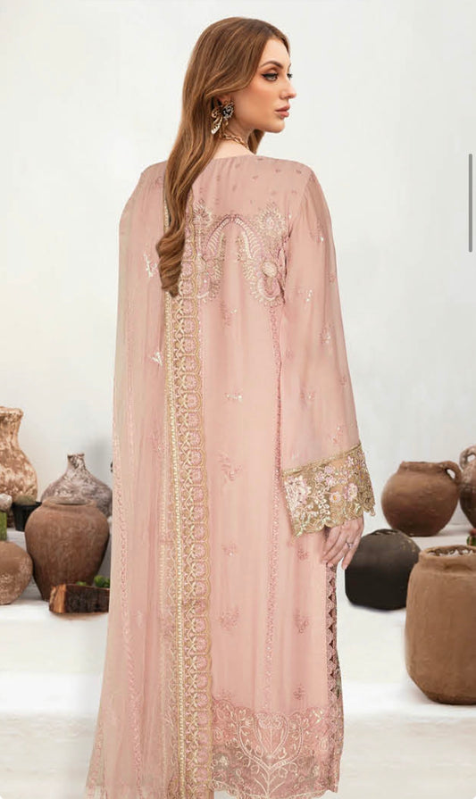 MCR202-PREMIUM CHIFFON EMBROIDERED SUIT