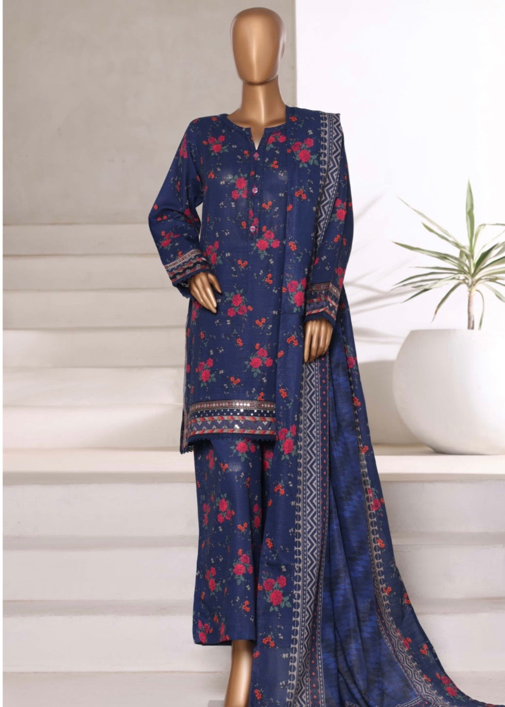 MCSBW104-EMBROIDERED KHADDAR SUIT