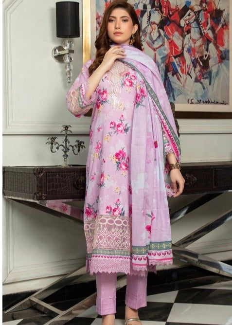 MCSZ124-PREMIUM EMBROIDERED LAWN SUIT