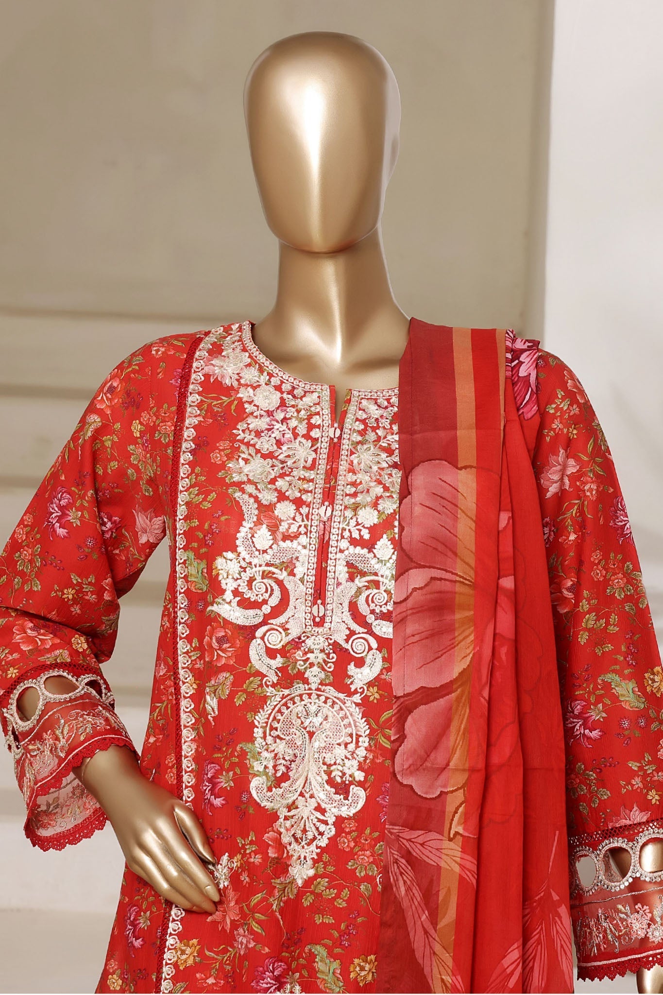 MCSBS101-PREMIUM EMBROIDERED LAWN SUIT