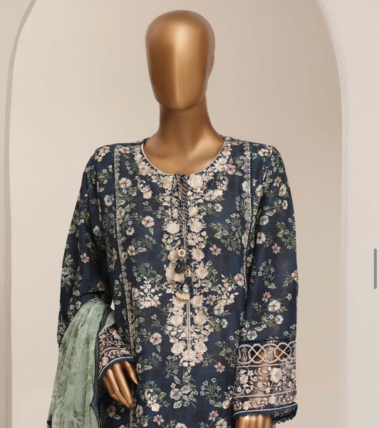 MCSBF409-PREMIUM EMBROIDERED LAWN SUIT
