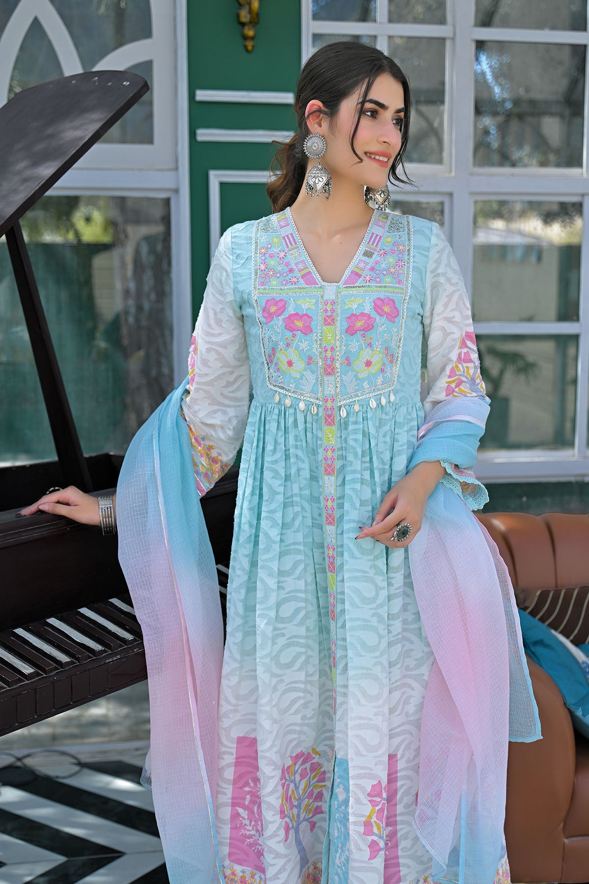 MCIN102-PREMIUM COTTON ANARKALI SET