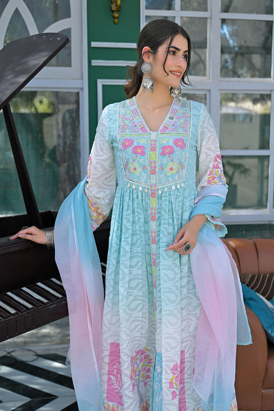 MCIN102-PREMIUM COTTON ANARKALI SET