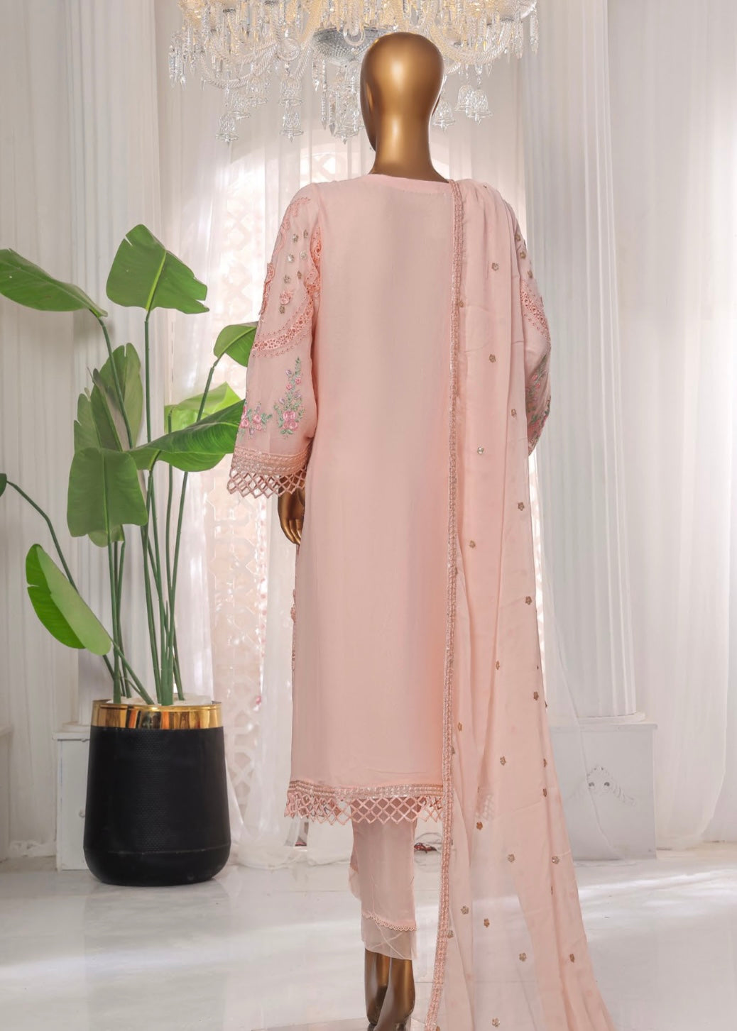 MCSB704-LUXURY CHIFFON EMBROIDERED SUIT