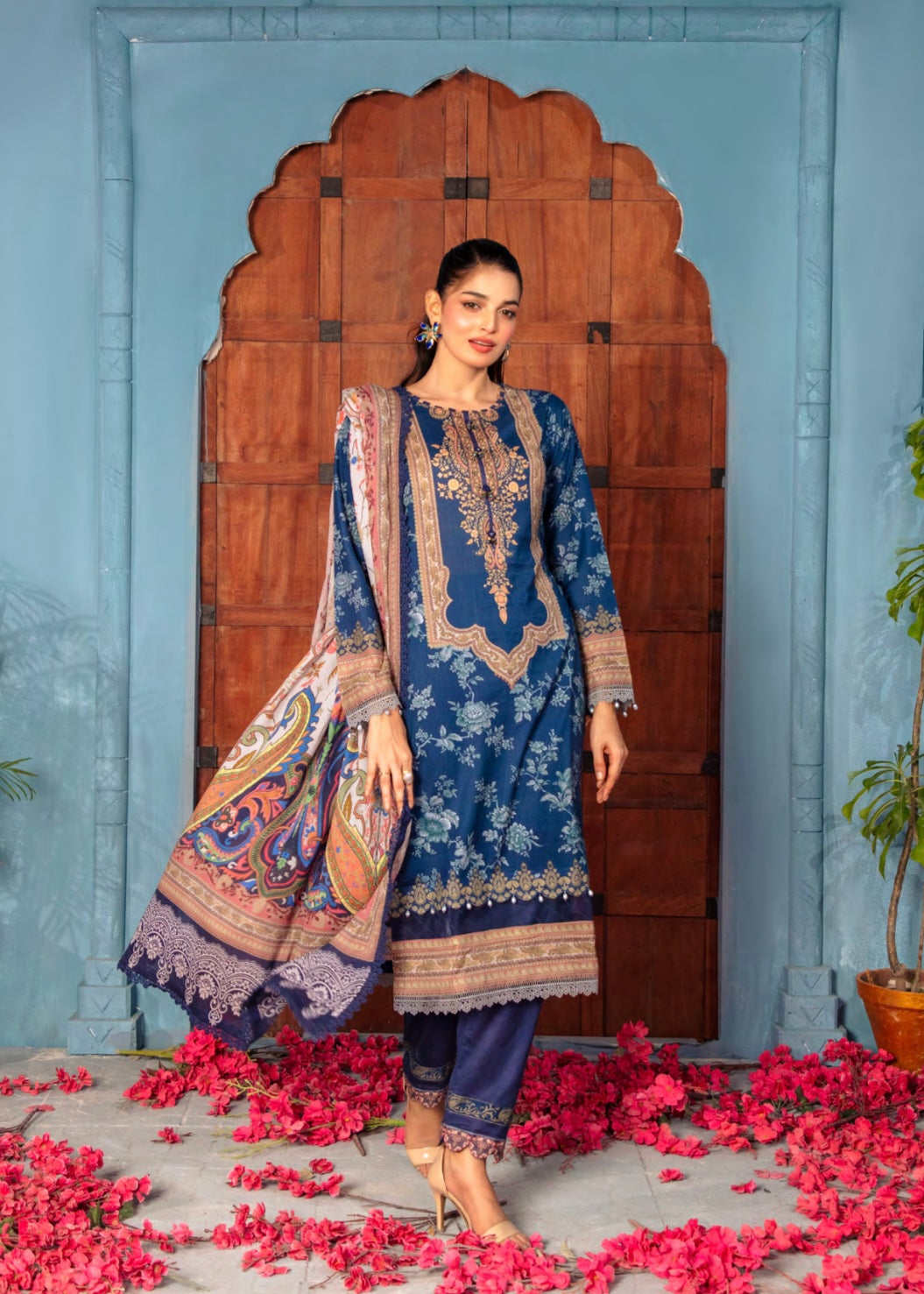 MCGA313-EMBROIDERED LAWN SUIT