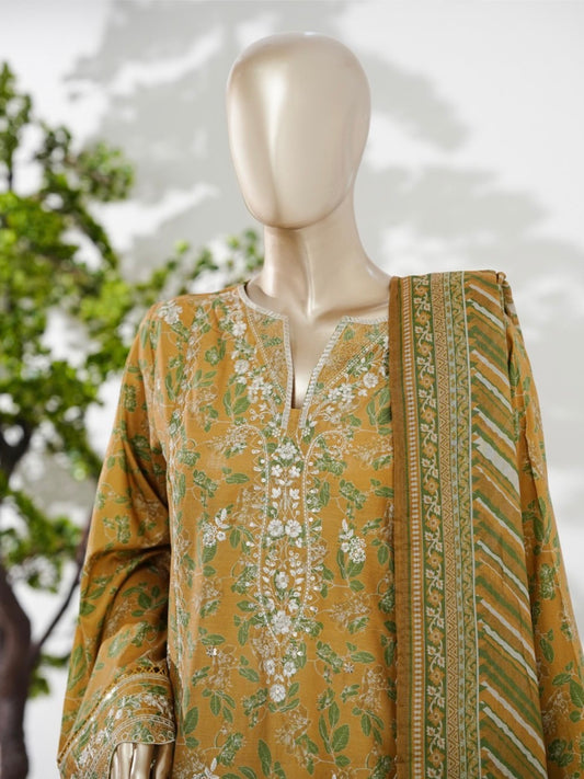 MCBS864-PREMIUM EMBROIDERED LAWN SUIT