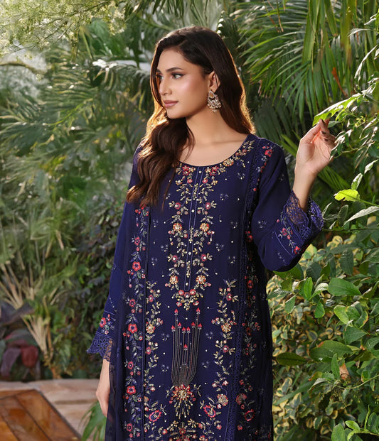 MCWU327-LUXURY CHIFFON HANDWORK PLAZO SUIT