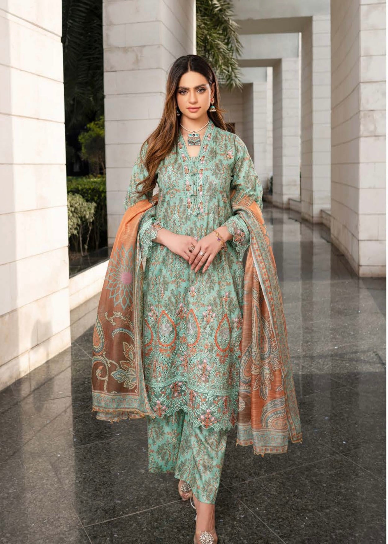MCMR111-EMBROIDERED LAWN SUIT