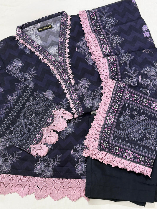 MCBSB108-PREMIUM PRINTED LAWN SUIT WITH LAWN DUPATTA