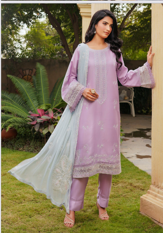 MCSZ107-PREMIUM EMBROIDERED COTTON SILK SUIT