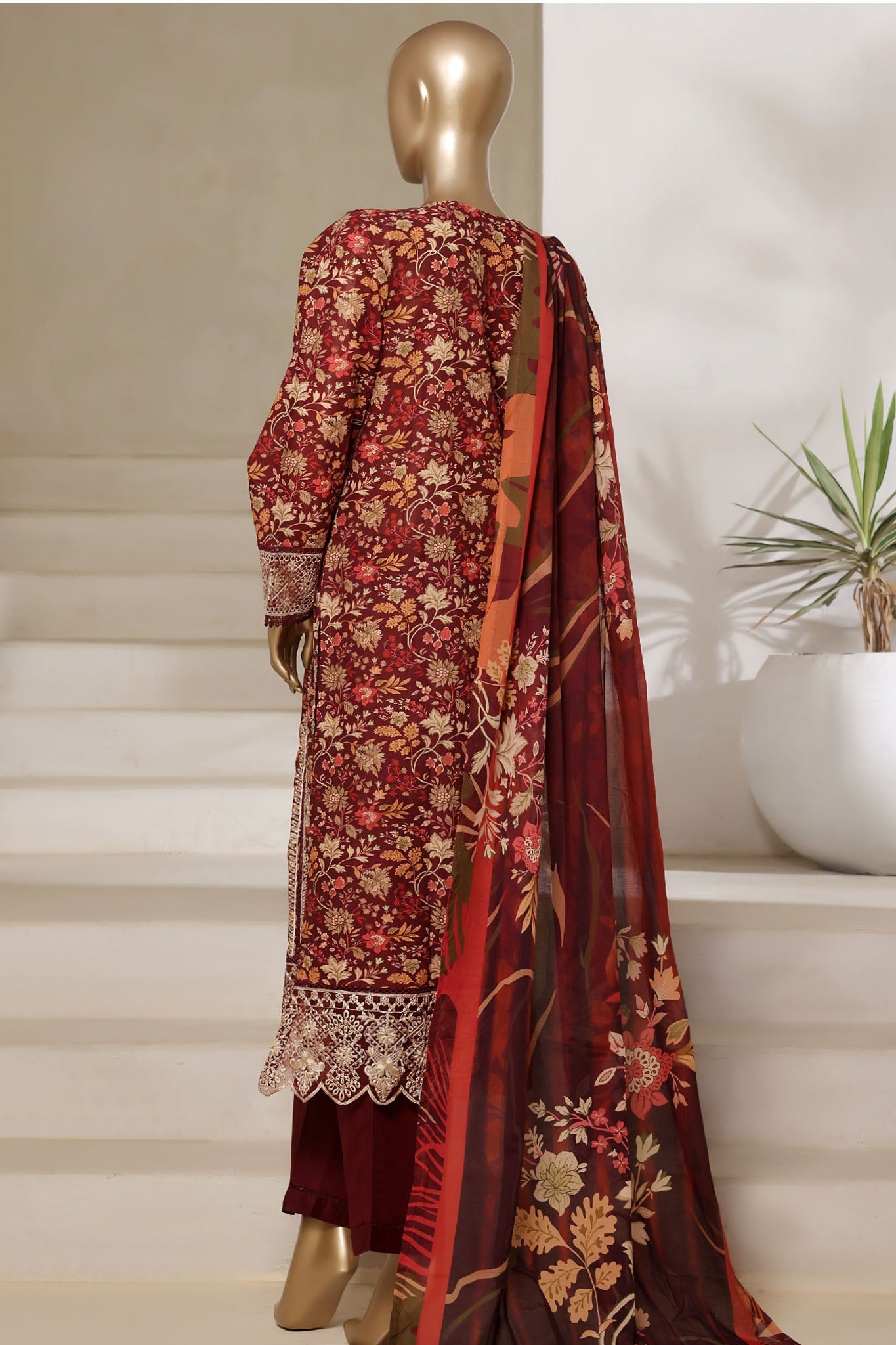MCSBS105-PREMIUM EMBROIDERED LAWN SUIT