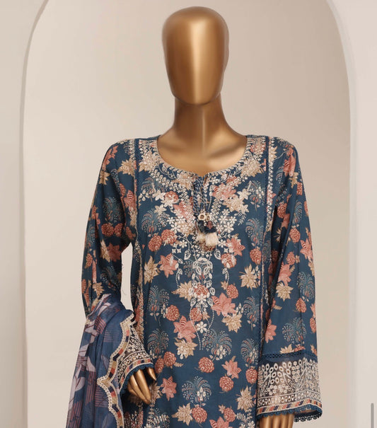 MCSBF412-PREMIUM EMBROIDERED LAWN SUIT