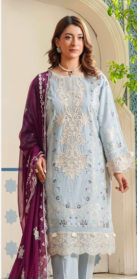 MCSZ137-LUXURY LAWN WITH CHIFFON DUPATTA