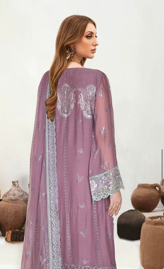 MCR204-PREMIUM CHIFFON EMBROIDERED SUIT