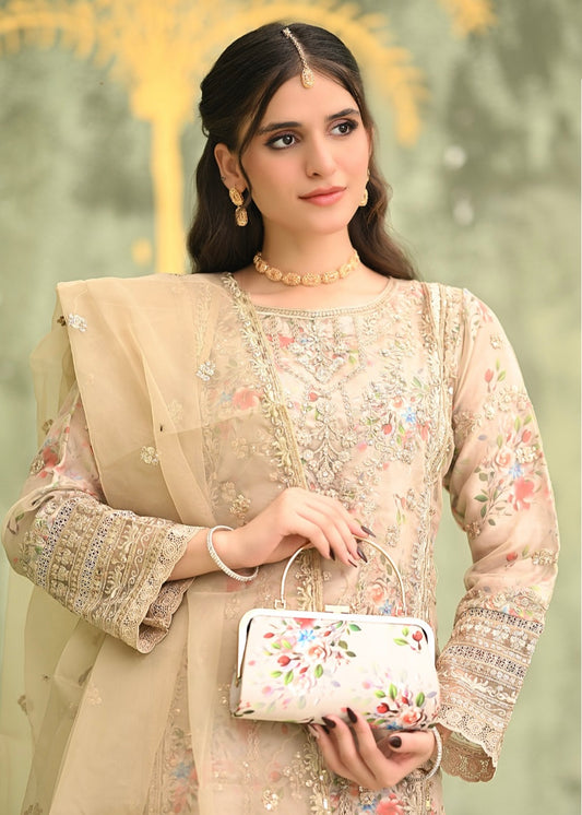 MCBN210-PREMIUM ORGANZA SUIT WITH COMPLIMENTARY GIFT