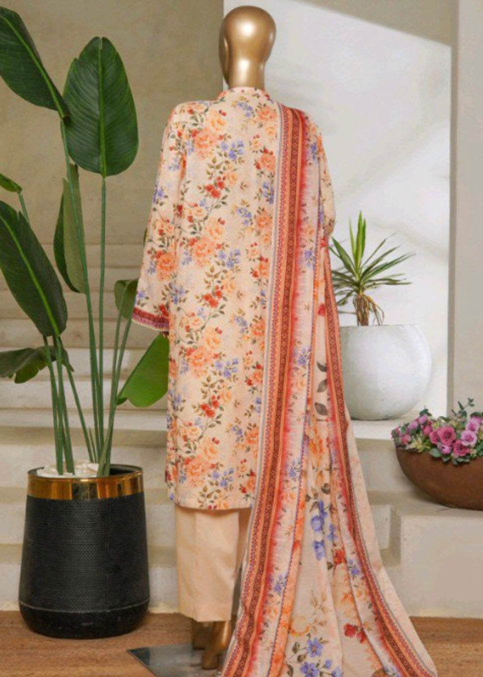 MCBS1009-PRINTED LAWN SUIT