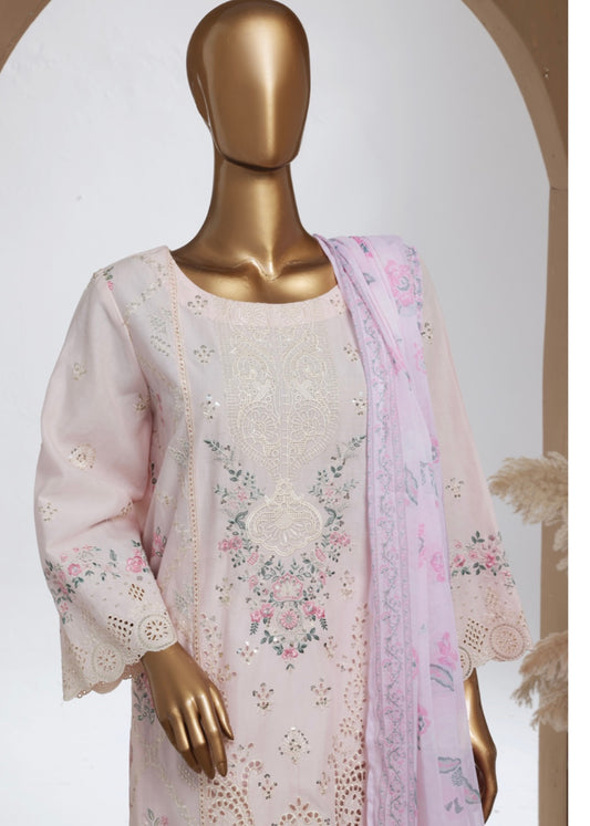 MCBS2005-LUXURY EMBROIDERED COTTON SUIT WITH CHIFFON DUPATTA