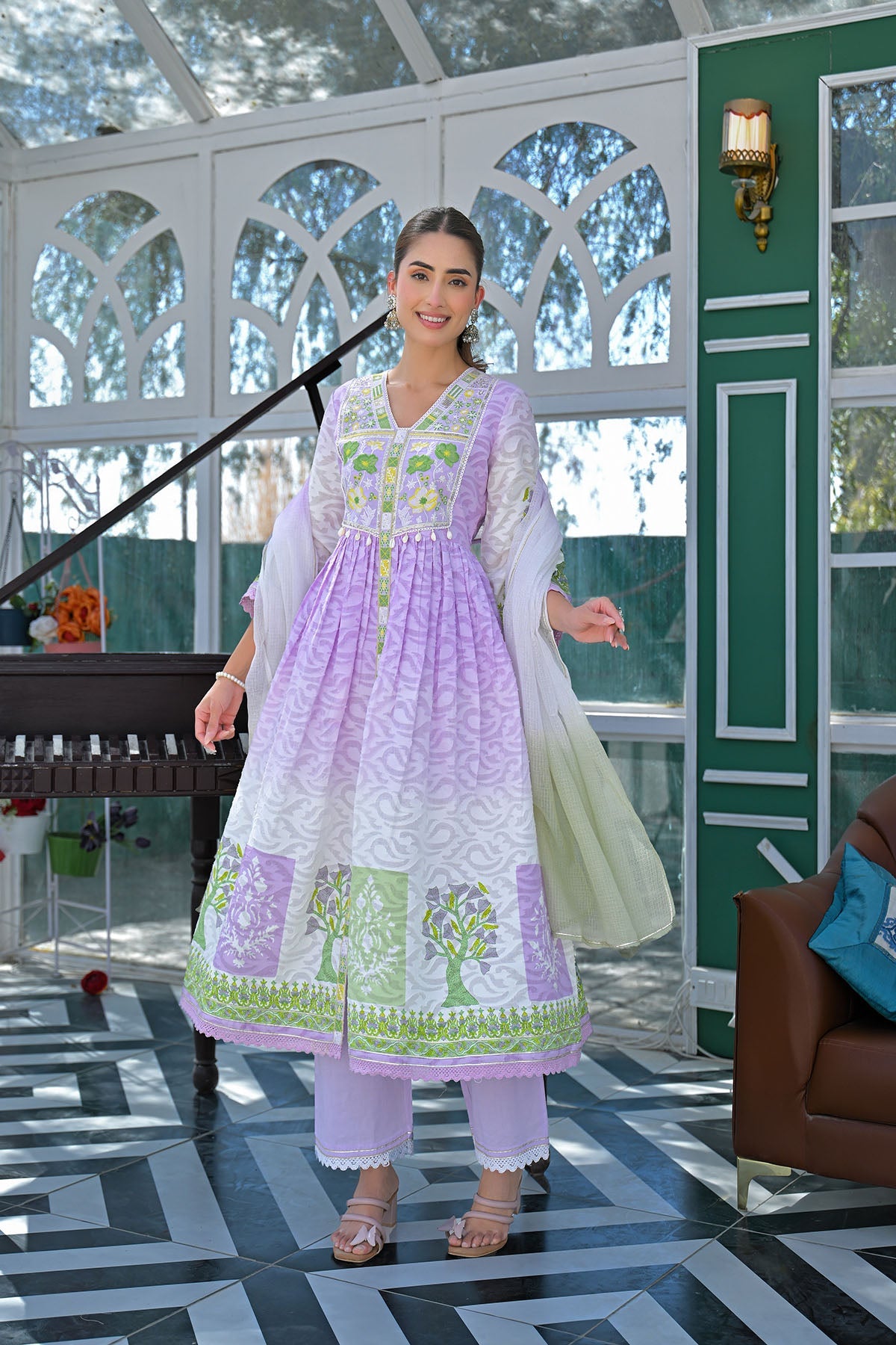 MCIN107-PREMIUM COTTON ANARKALI SET