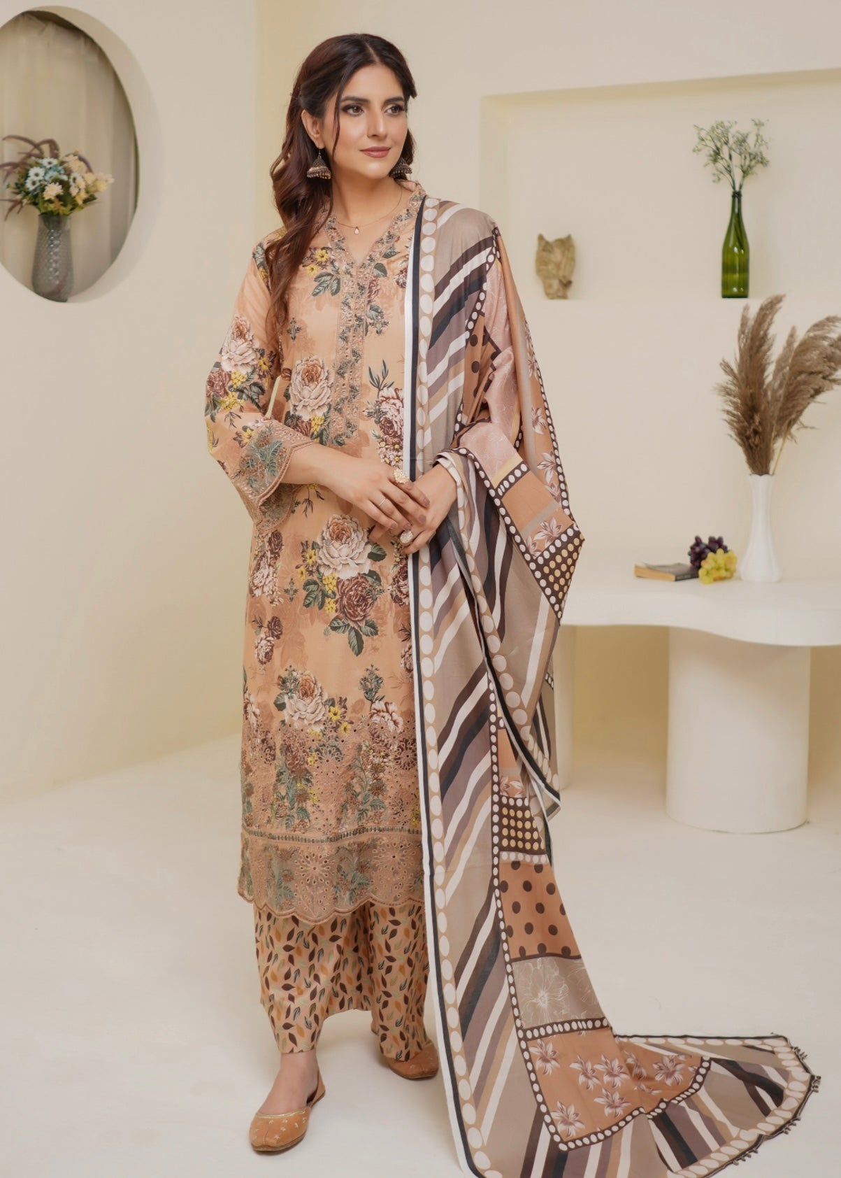 MCMR 204-EMBROIDERED LAWN SUIT