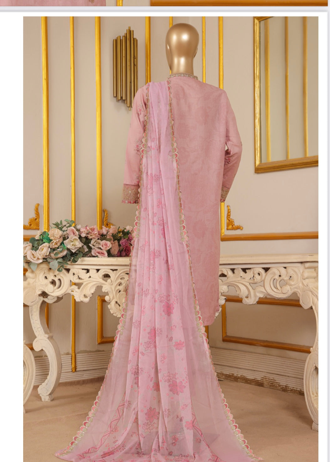 MCBS904-EMBROIDERED LAWN SUIT WITH CHIFFON DUPATTA