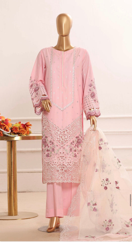 MCHZ112-PREMIUM EMBROIDERED LAWN SUIT