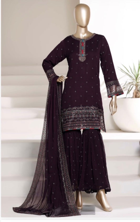 MCSBF309-CHIFFON EMBROIDERED SUITS