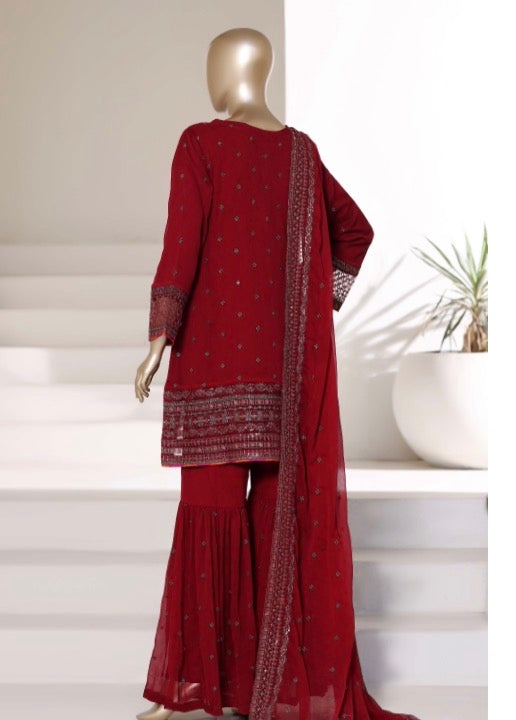 MCSBF307-CHIFFON EMBROIDERED SUITS