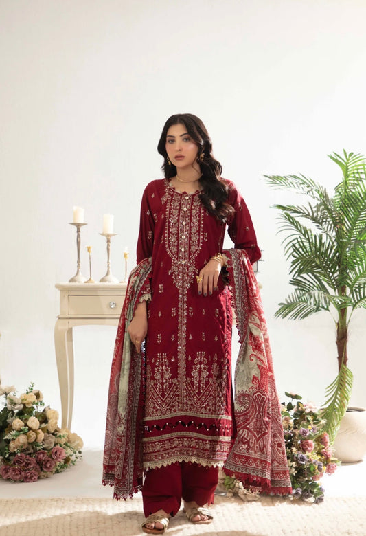 MCGA376-PREMIUM EMBROIDERED LAWN SUIT