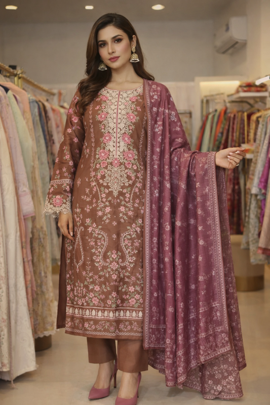 MCAB103-EMBROIDERED COTTON SUIT
