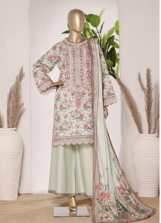 MCBS872-PREMIUM EMBROIDERED LAWN SUIT
