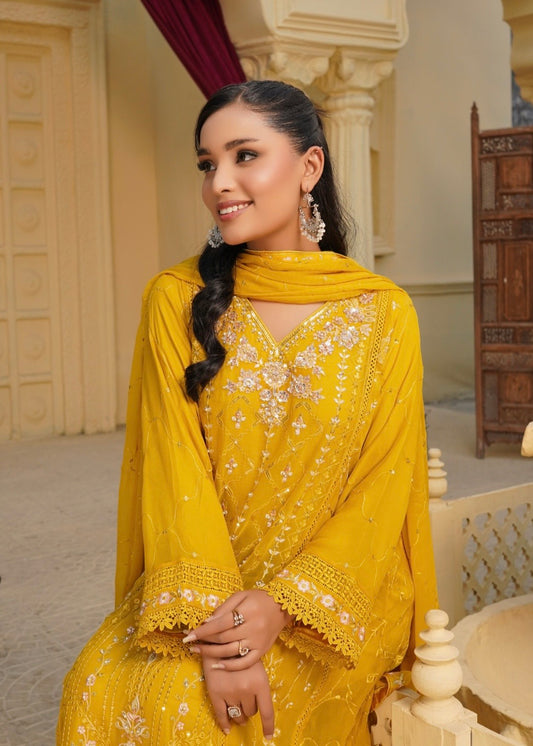 MCAG420-CHIFFON EMBROIDERED GOWN