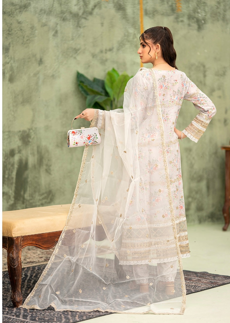 MCBN207-PREMIUM ORGANZA SUIT WITH COMPLIMENTARY GIFT