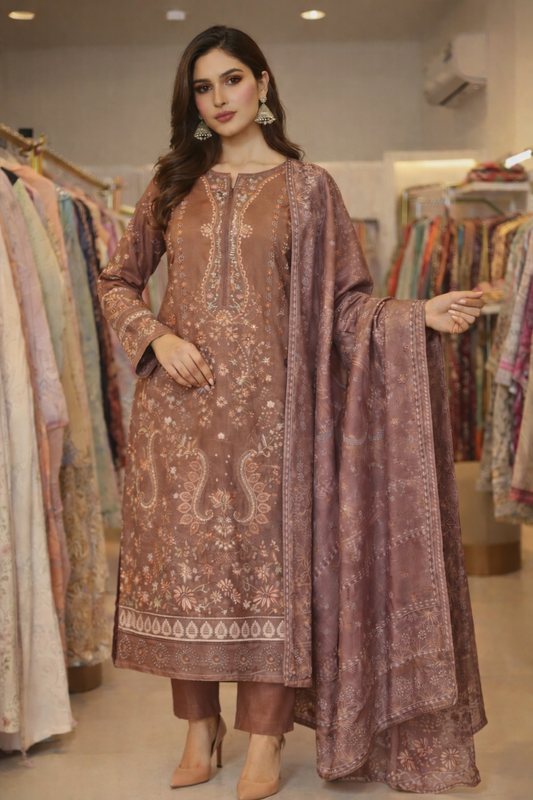 MCAB105-EMBROIDERED COTTON SUIT