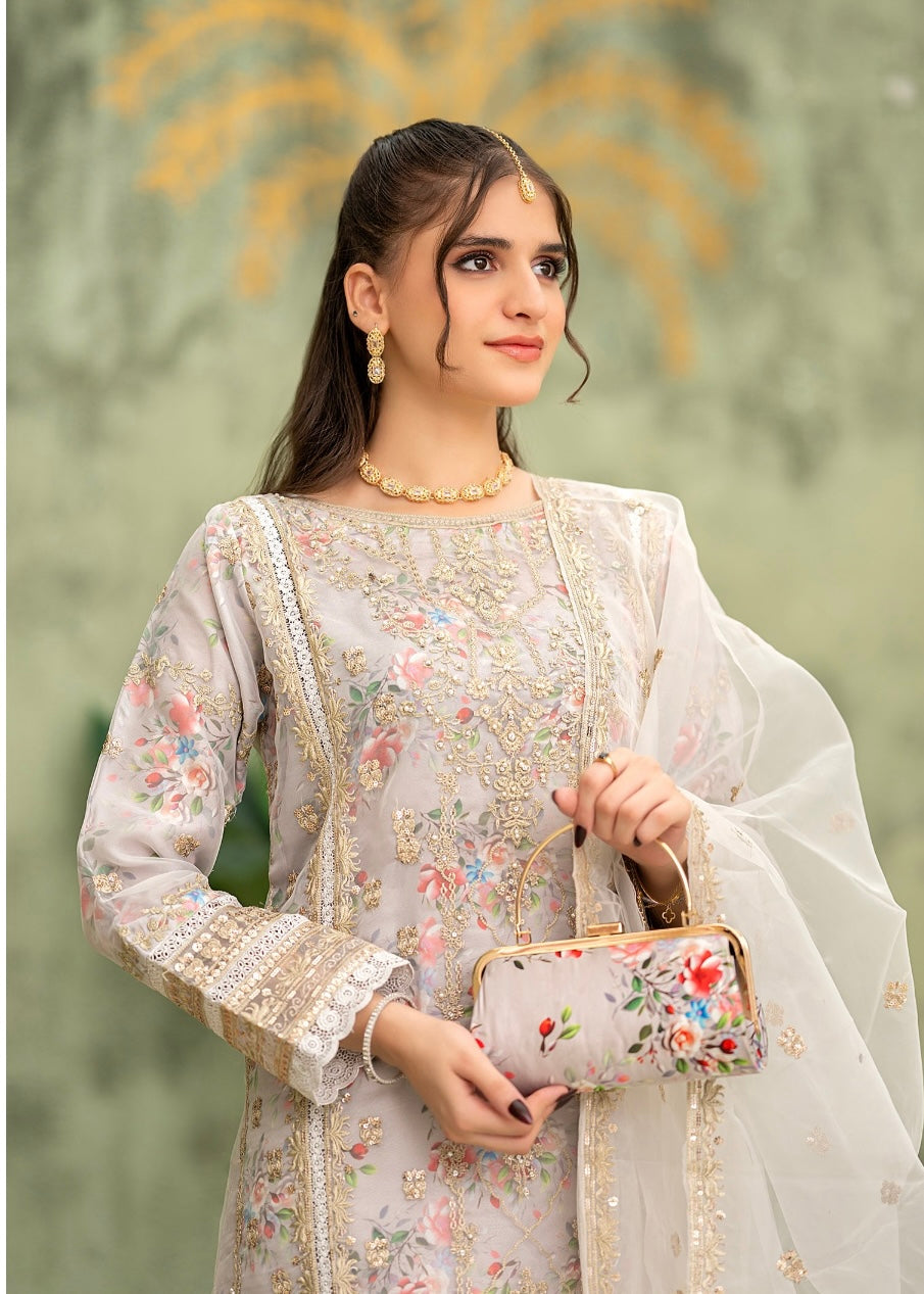 MCBN207-PREMIUM ORGANZA SUIT WITH COMPLIMENTARY GIFT