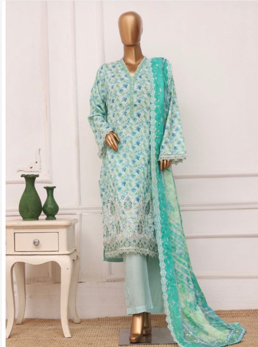 MCBS1081-PREMIUM EMBROIDERED LAWN SUIT