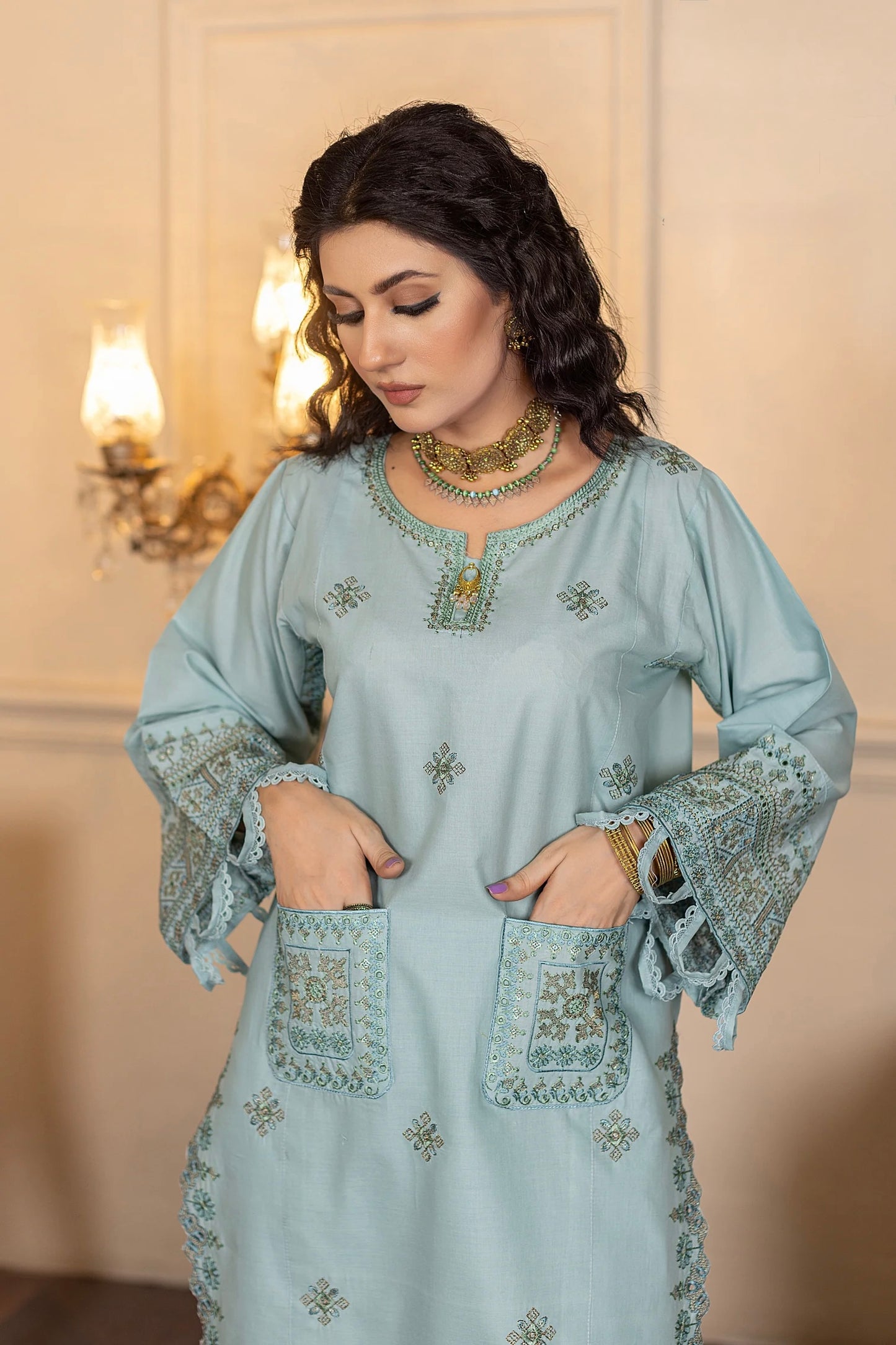 MCSE105-EMBROIDERED LAWN SUIT