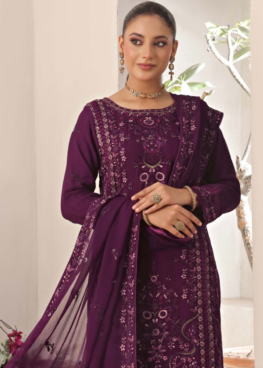 MCWU102-CHIFFON EMBROIDERED GHARARA COLLECTION