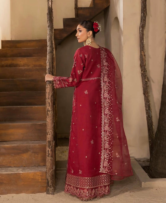 MCH111-LUXURY EMBROIDERED ORGANZA SUIT