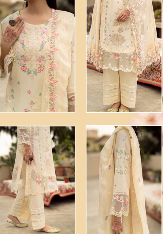 MCGZ148-PREMIUM EMBROIDERED LAWN SUIT